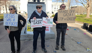 square image representing the mennonite-action-madison-speaks-out-against-christian-nationalism-and-u-s-policy-in-palestine element.